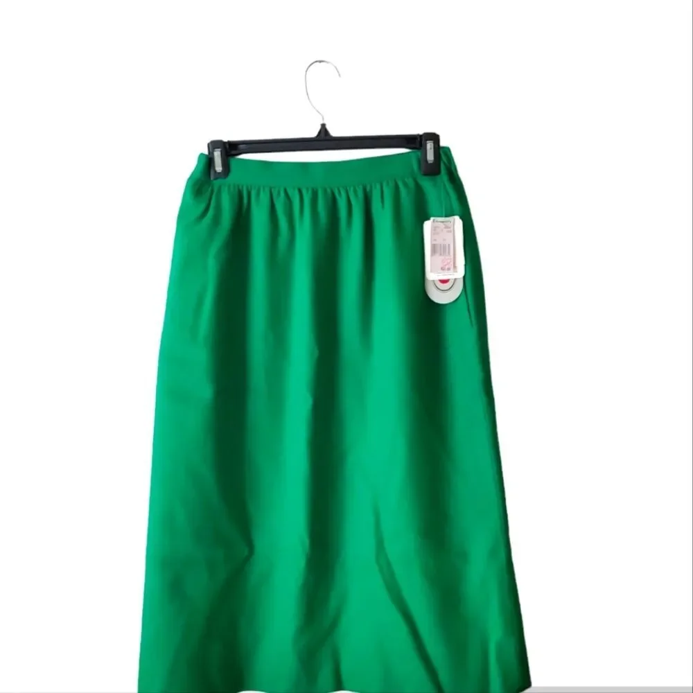 Vintage‎ EMO Pure Wool Deadstock Green Midi Skirt